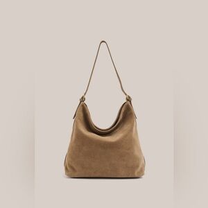 VESTIRSI Savannah Brown Suede Hobo Bag